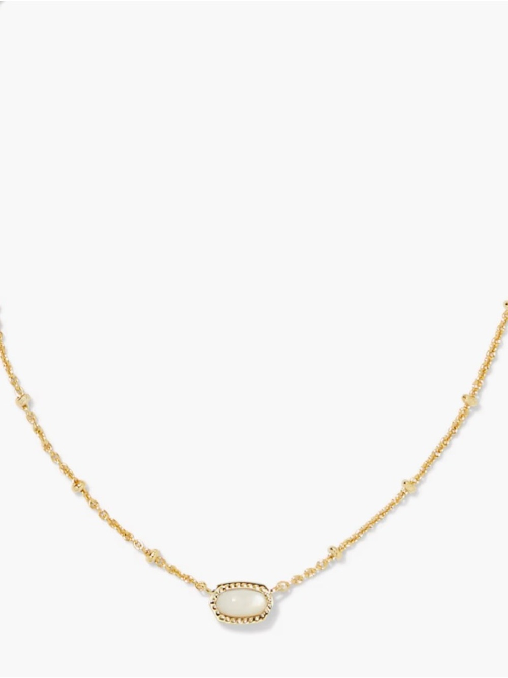 Kendra Scott Mini Elisa Gold Satellite Short Pendant Necklace in Ivory - Picture 5 of 5
